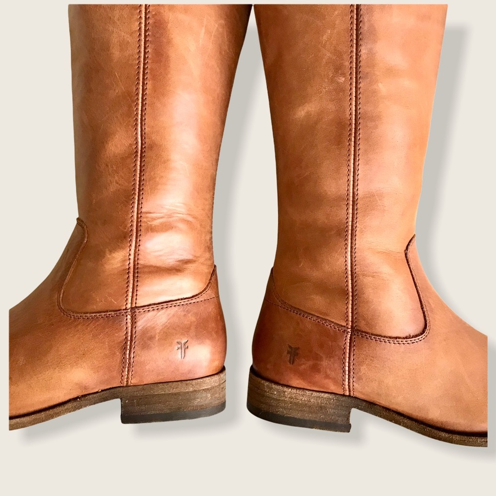 Frye Melissa Button Cognac Leather Casual TallBoot - Picture 13 of 16